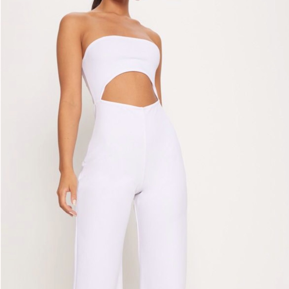 PLT Crepe Open Waist Bandeau Detail Jumpsuit